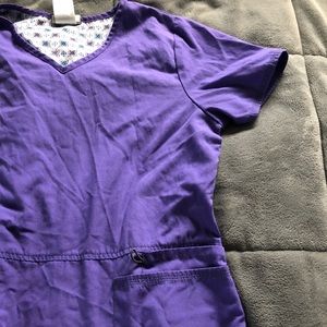 X Small Purple Scrub Top